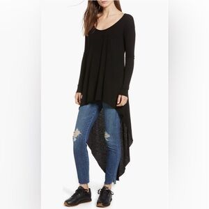 Frank & Eileen Tee Lab high/low long sleeve top. Black. Size small.